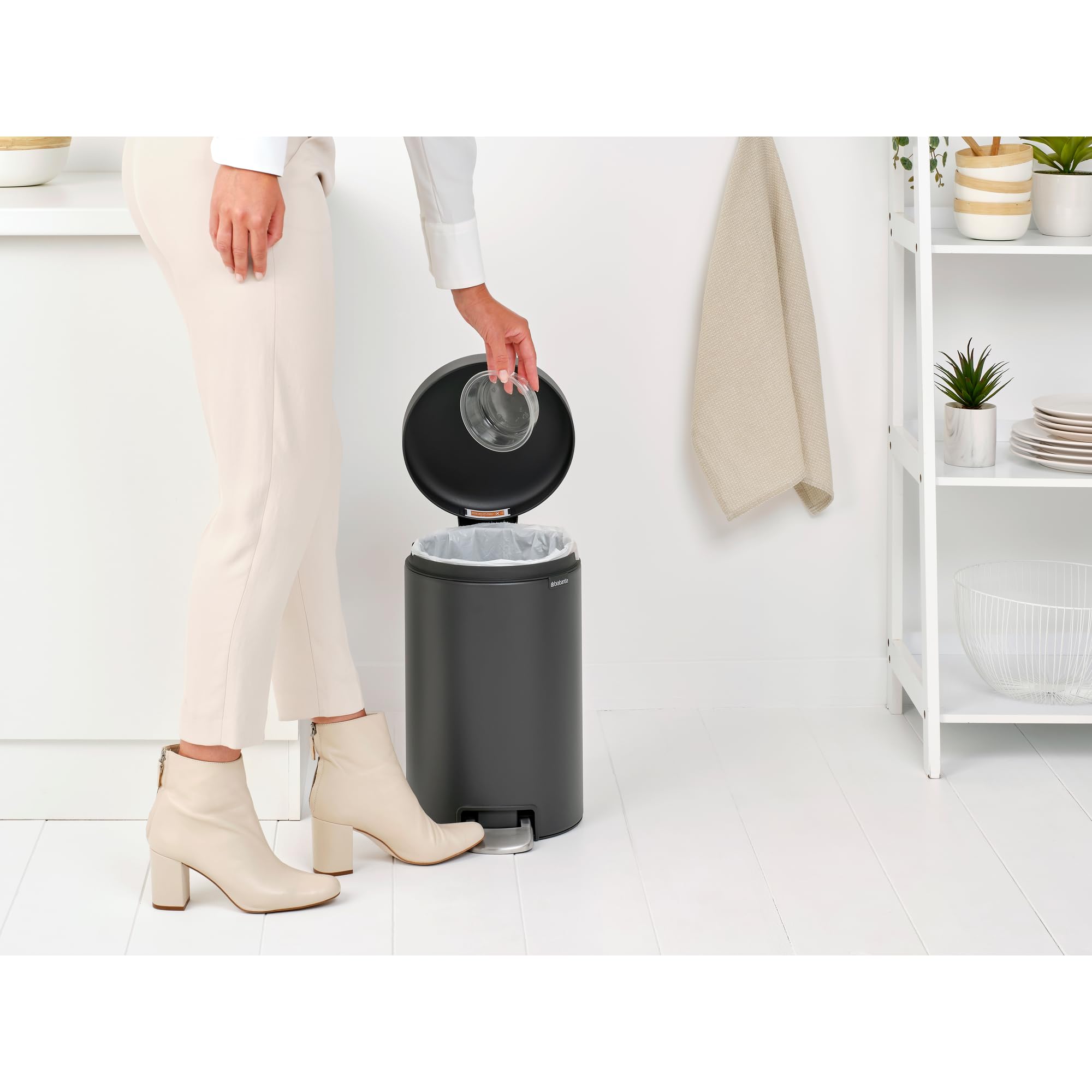 Brabantia NewIcon Sense of Luxury Pedal Bin, 12 L, Mineral